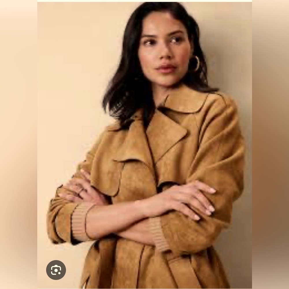 Banana Republic Vegan Suede Trench Coat